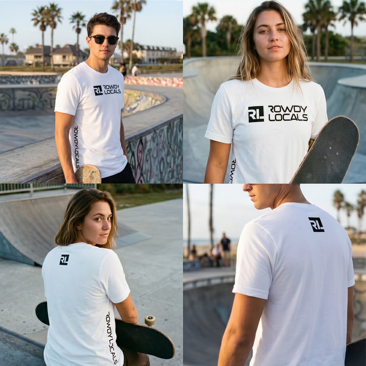 Rowdy Locals Minimalist Block White Tee | Unisex T-Shirt