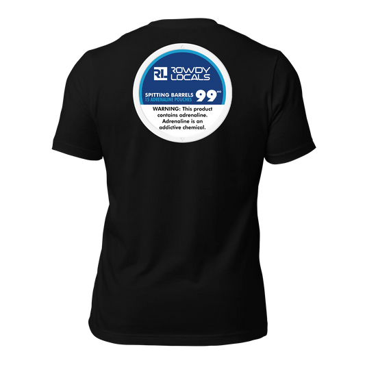Rowdy Locals Spitting Barrels Black Tee | Unisex T-Shirt