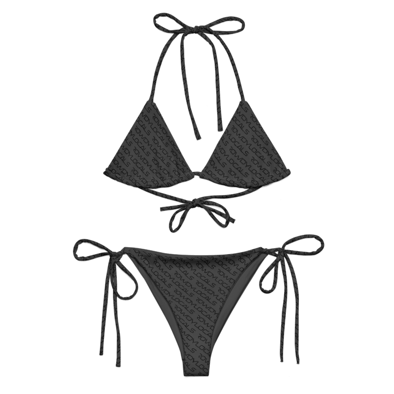 Rowdy Locals Eclipse Grey Recycled String Bikini | Sustainable Surf & Beachwear