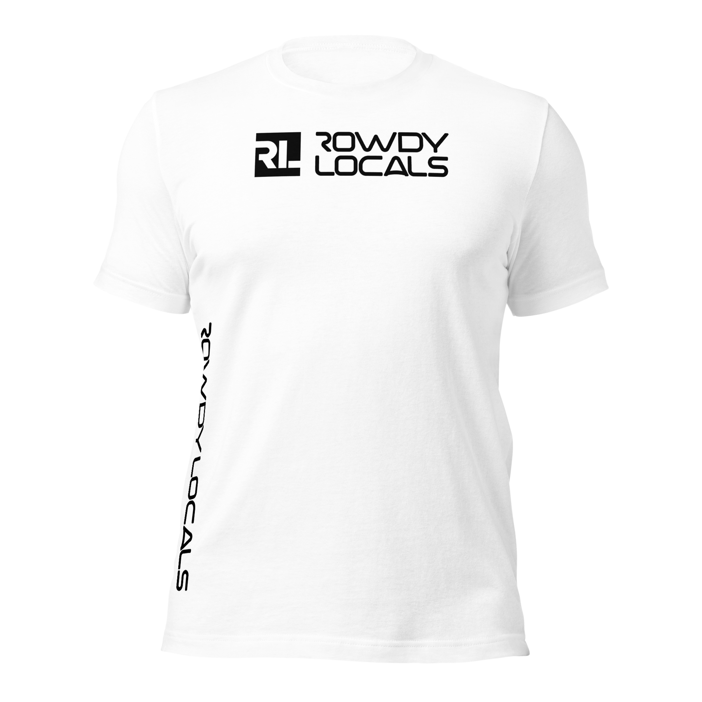 Rowdy Locals Minimalist Block White Tee | Unisex T-Shirt