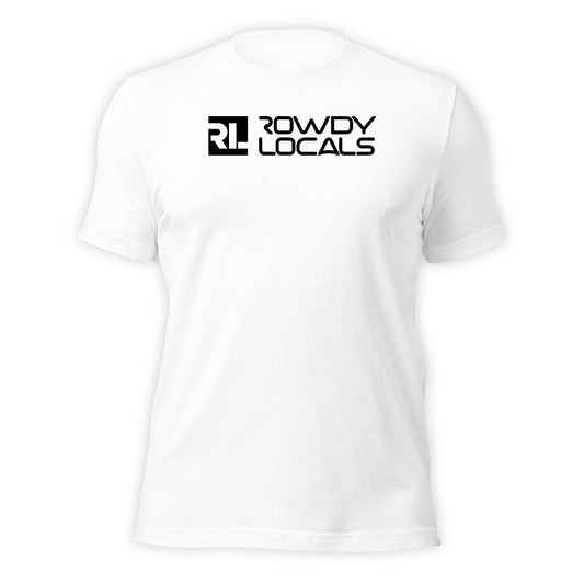 Rowdy Locals Minimalist Block White Tee | Unisex T-Shirt