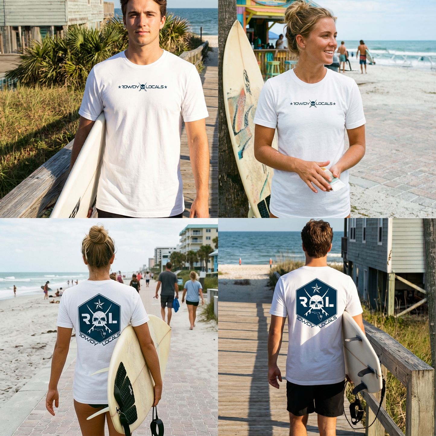Rowdy Locals Skull and Surf Cross | Unisex T-Shirt