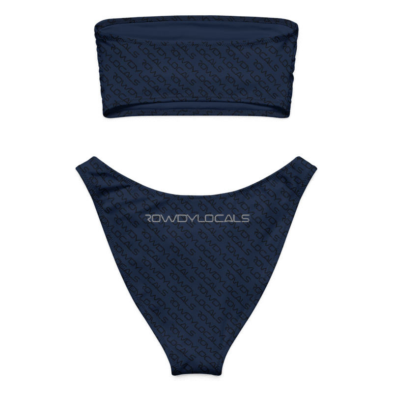Rowdy Locals Navy Blue Recycled Bandeau Bikini | Sustainable Surf & Beachwear