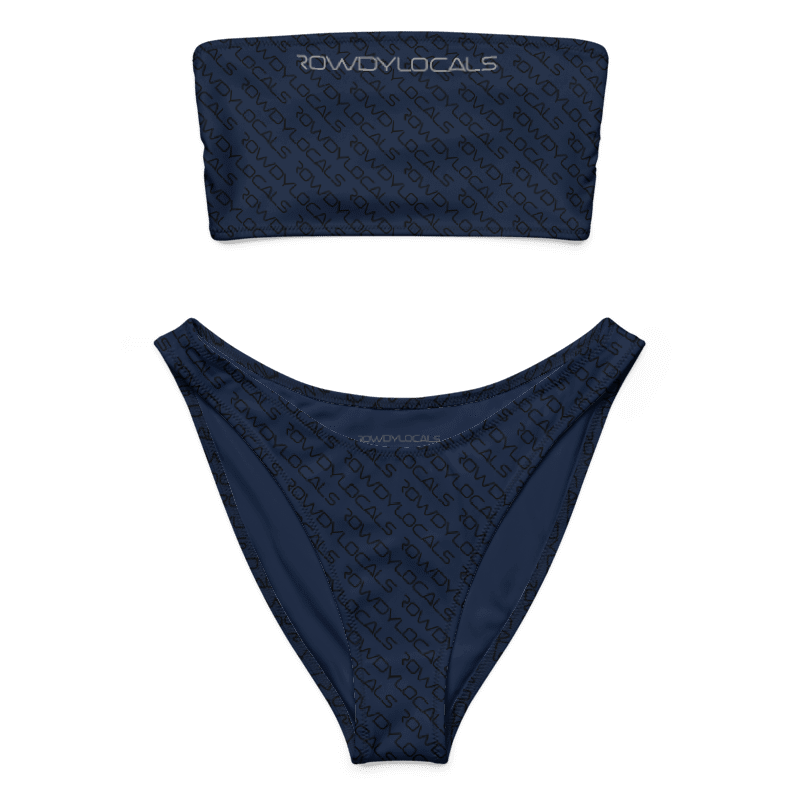 Rowdy Locals Navy Blue Recycled Bandeau Bikini | Sustainable Surf & Beachwear