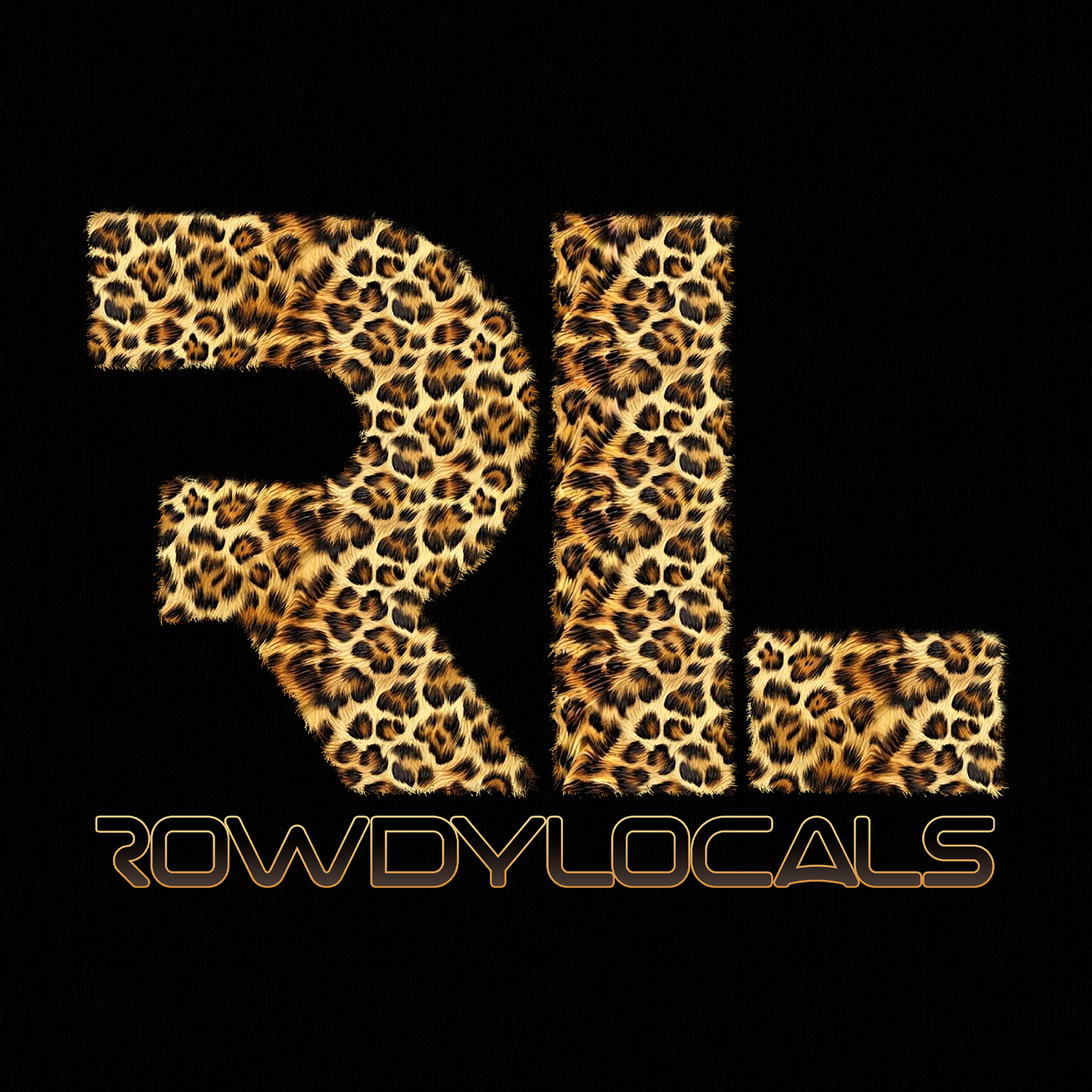 Rowdy Locals Leopard Fur Black Graphic Tee | Unisex T-Shirt