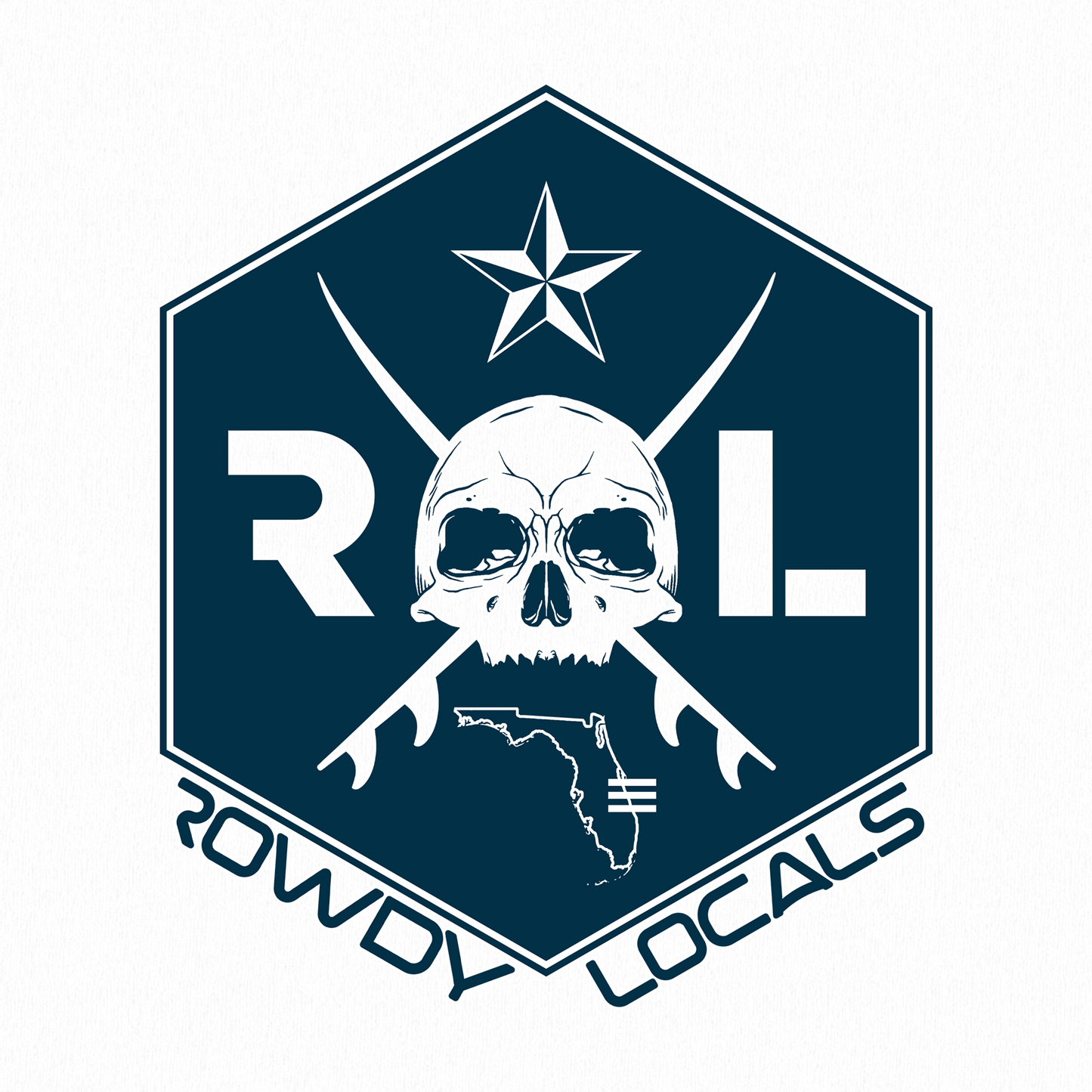 Rowdy Locals Skull and Surf Cross | Unisex T-Shirt